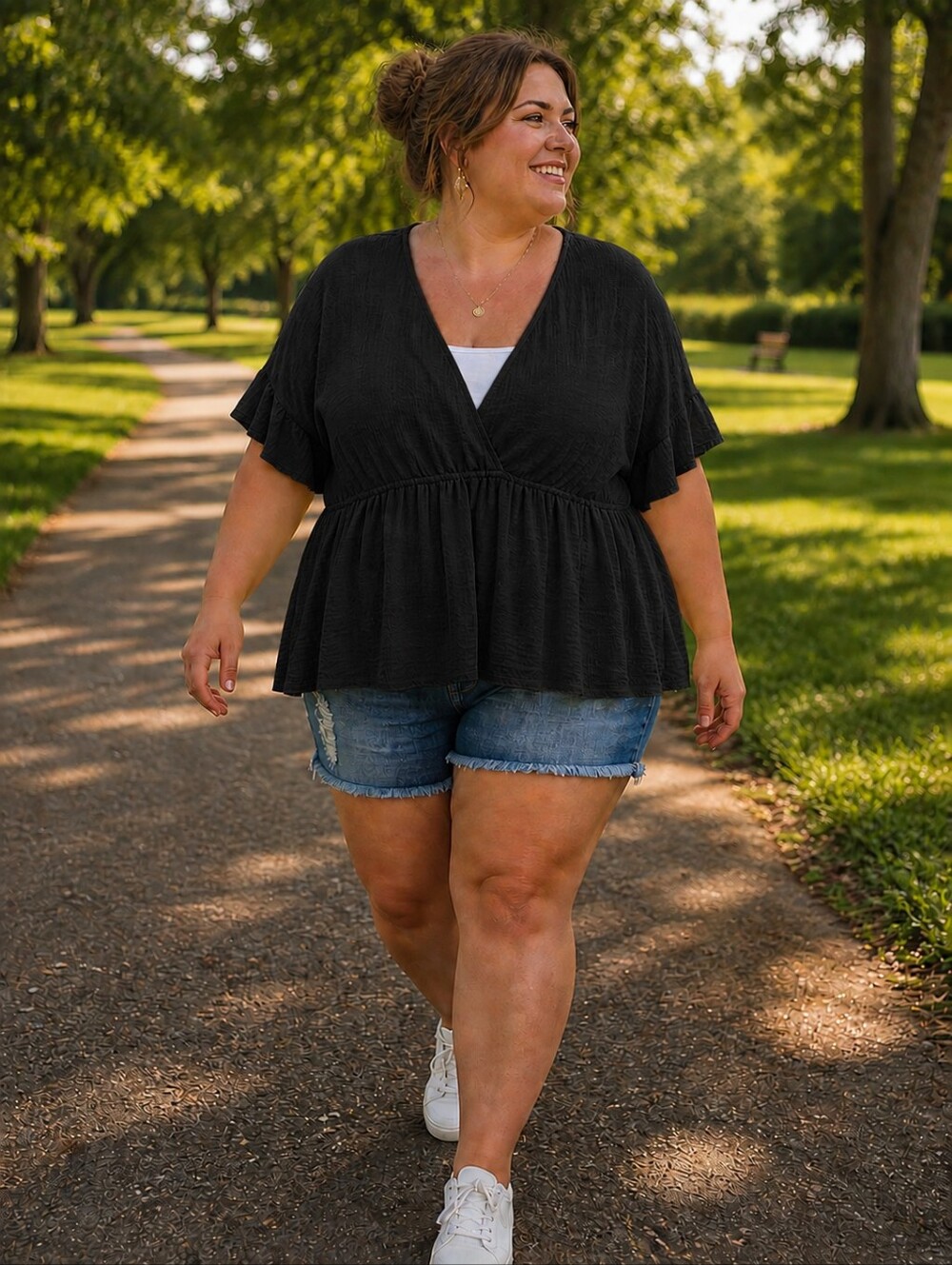 Black Wrap look top